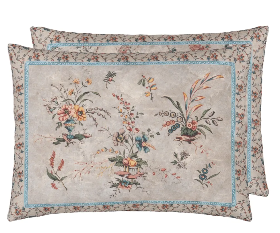 Vintage Floral Linen Cushion
