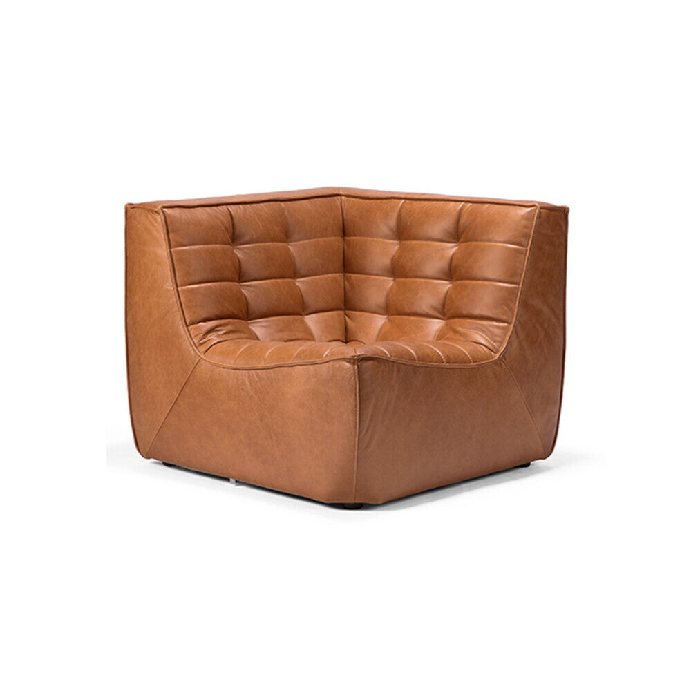 N701 sofa - corner - old saddle by Jacques Deneef