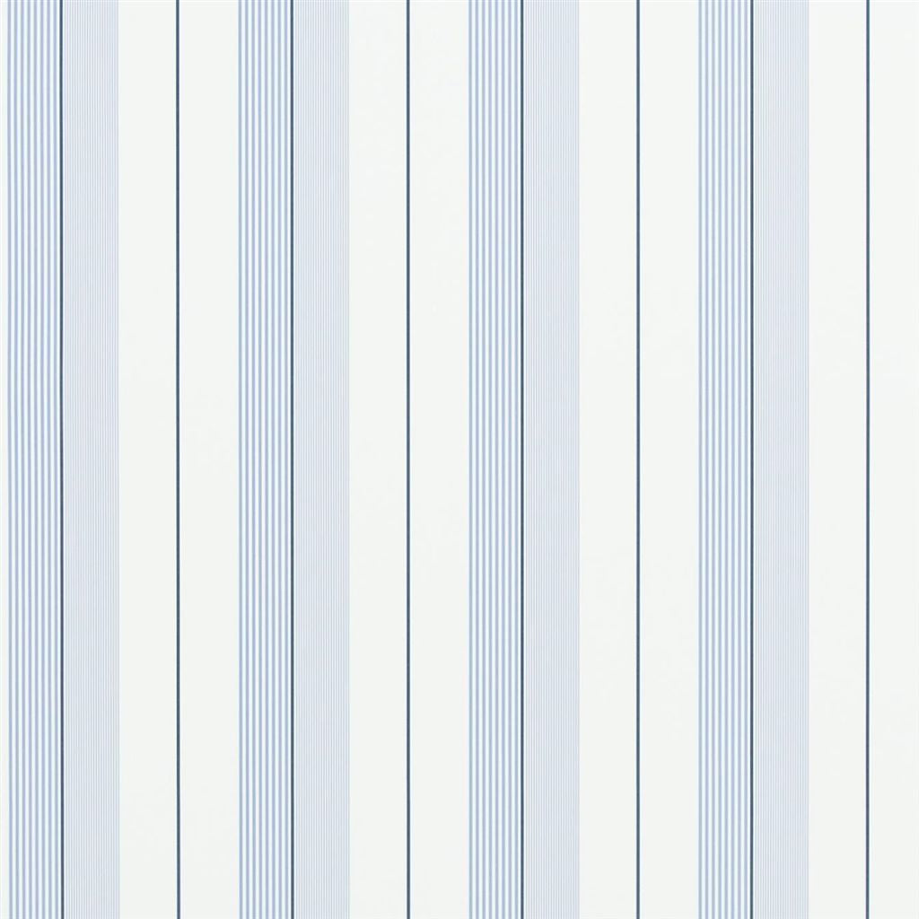 Aiden Stripe - Blue / Navy / White Wallpaper