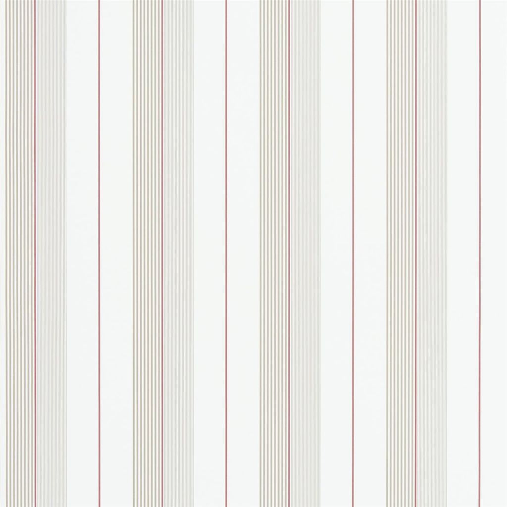 Aiden Stripe - Natural / Red Wallpaper