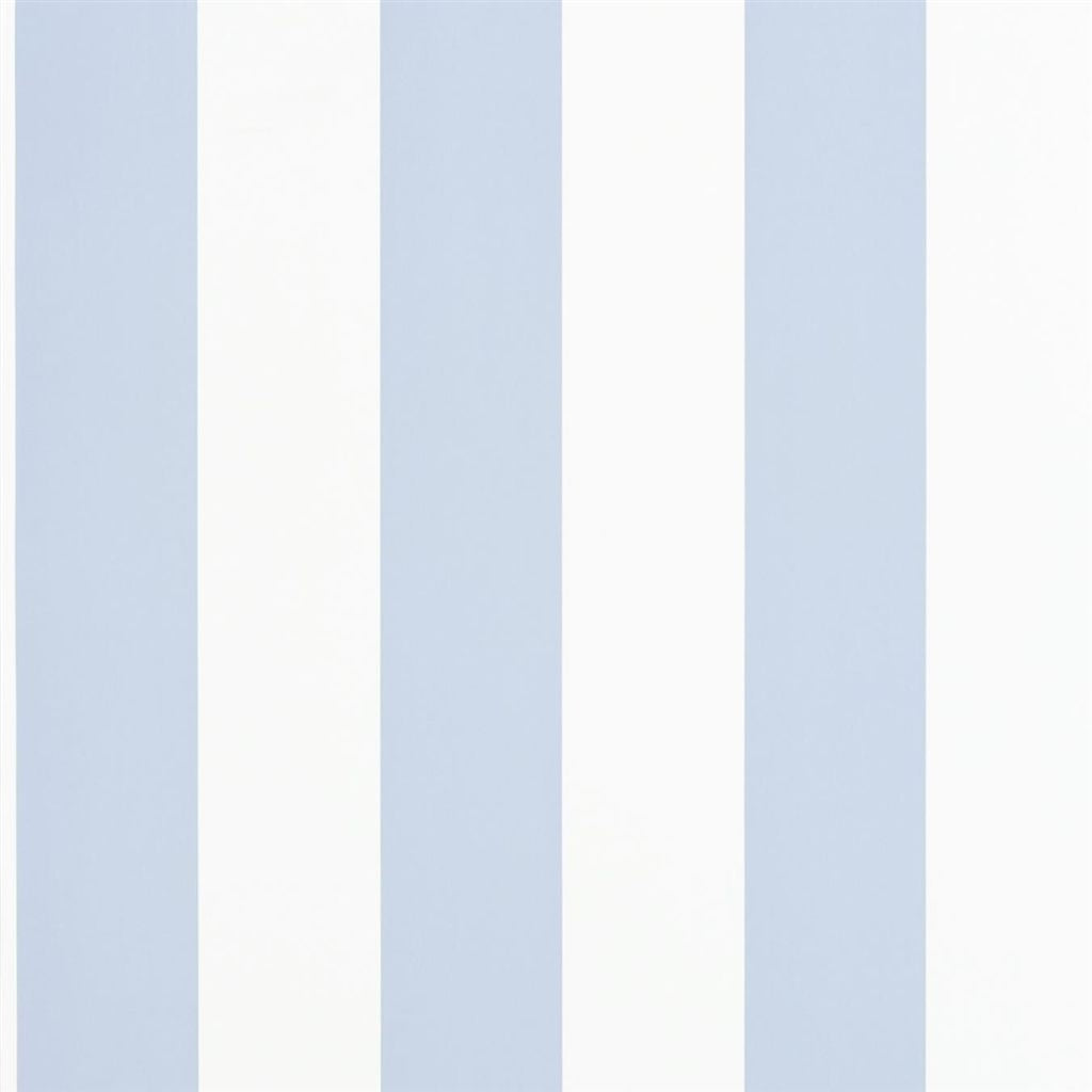 Spalding Stripe - Blue / White Wallpaper