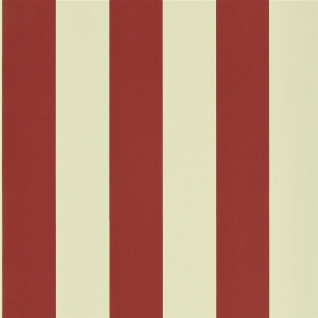 Spalding Stripe - Red / Sand Wallpaper