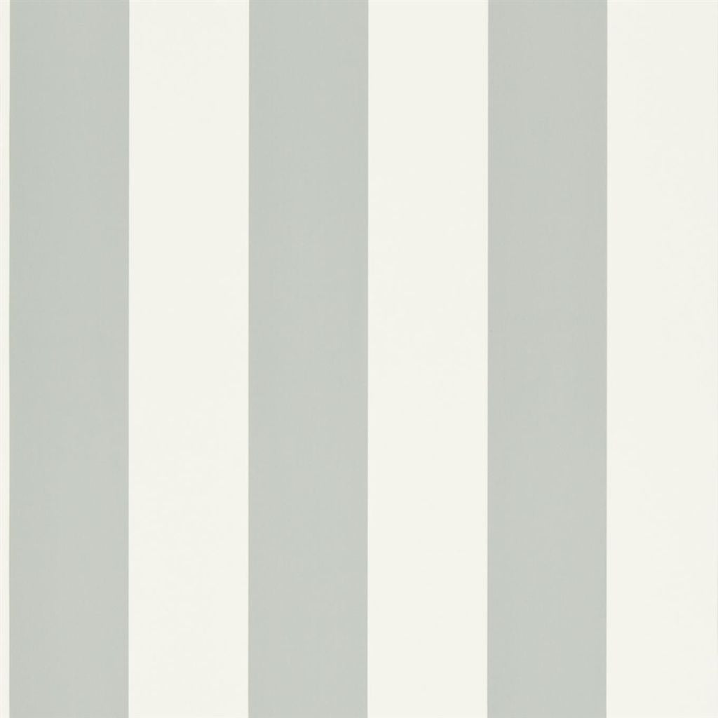 Spalding Stripe - White / Dove Wallpaper
