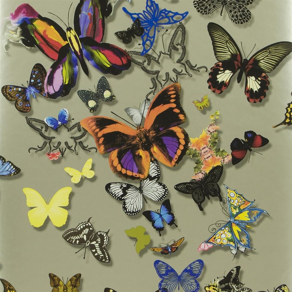 Butterfly Parade - Platine Wallpaper Wallpaper
