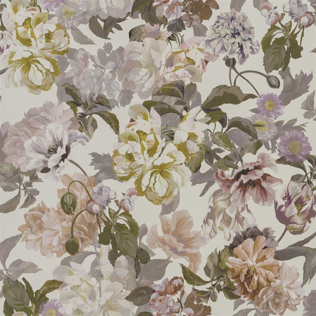 Delft Flower Linen Wallpaper