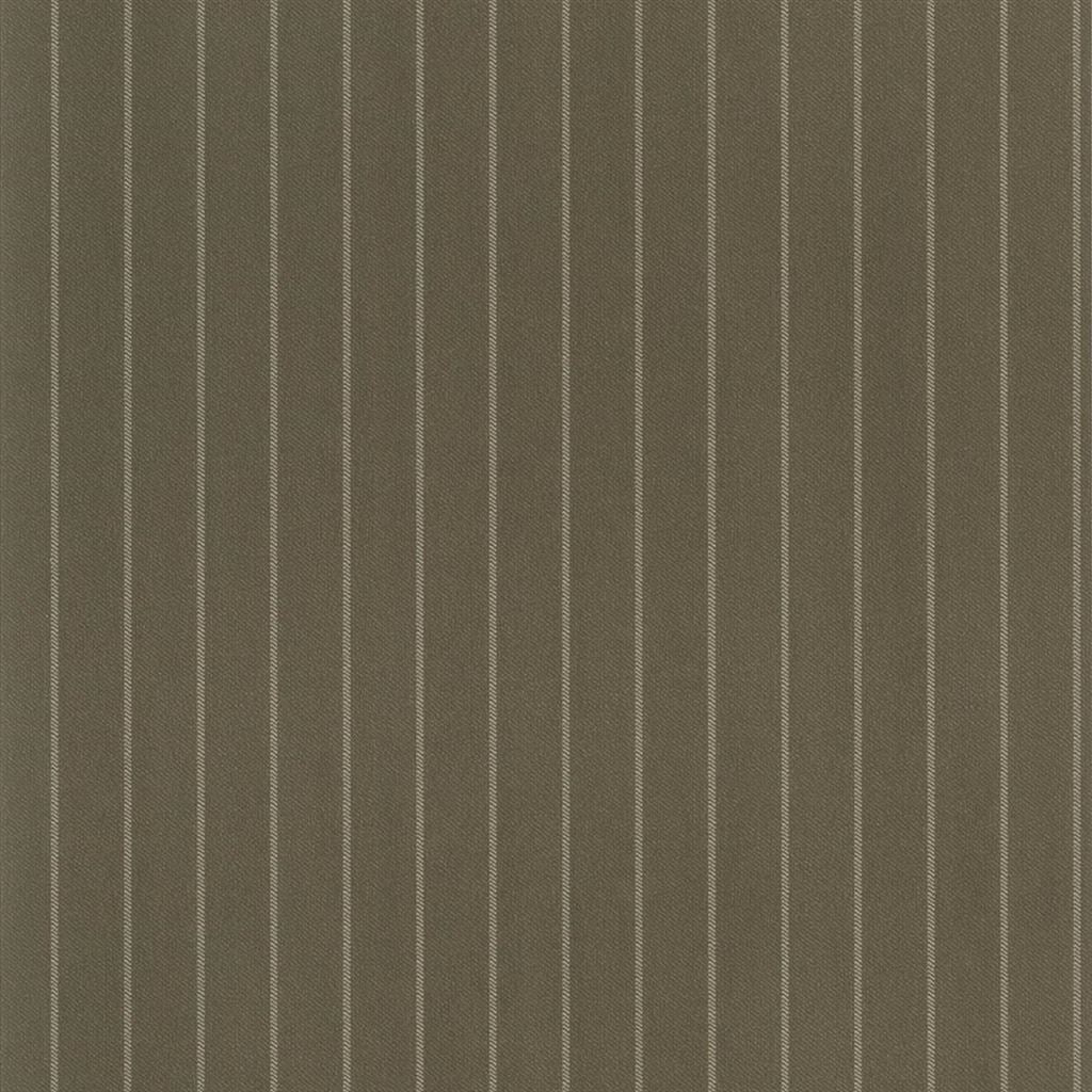 Langford Chalk Stripe Khaki Wallpaper