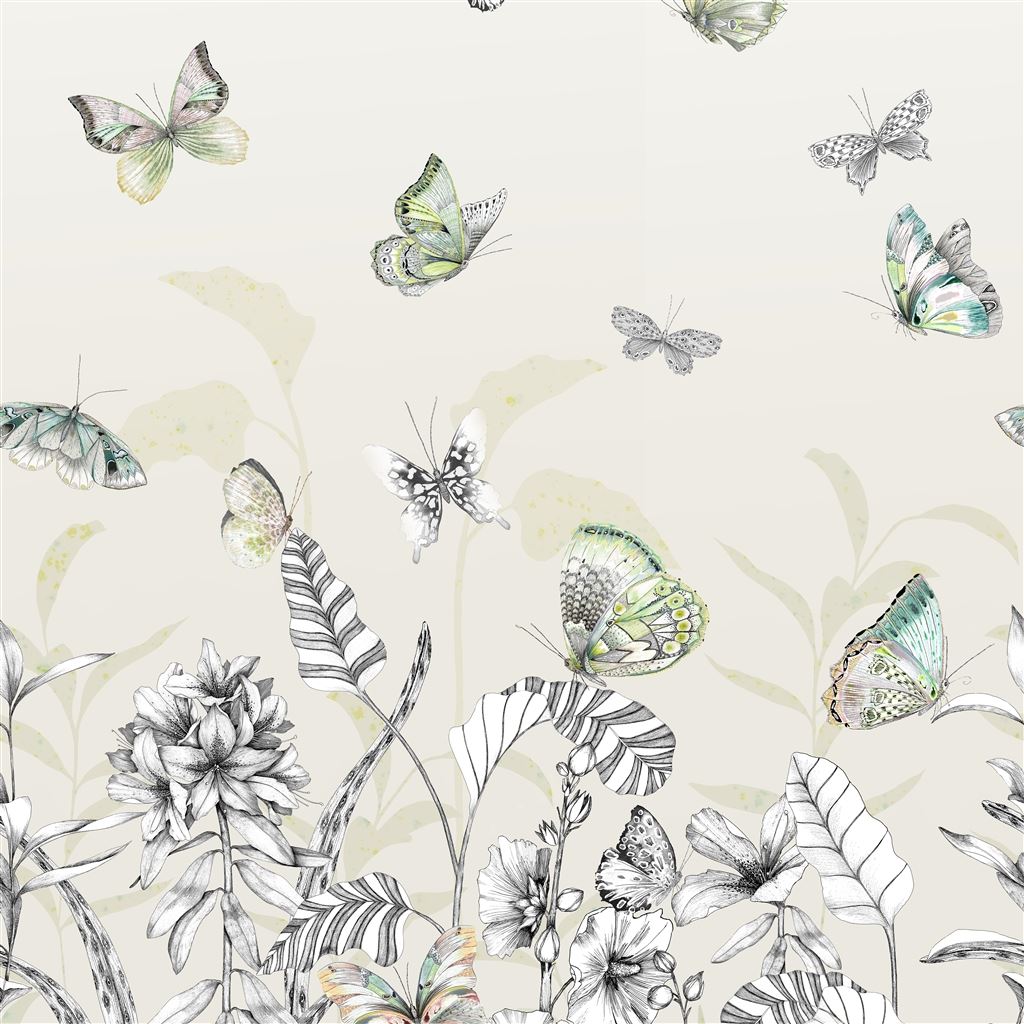 Papillons Birch Wallpaper