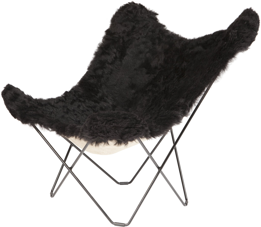 Iceland Mariposa Shorn Black Chair with black Frame