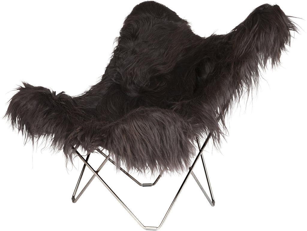 Iceland Mariposa Wild Black Chair with Chrome Frame