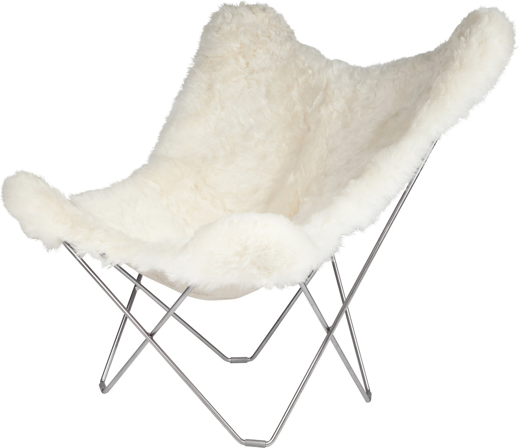 Iceland Mariposa Shorn White Chair with Black Frame