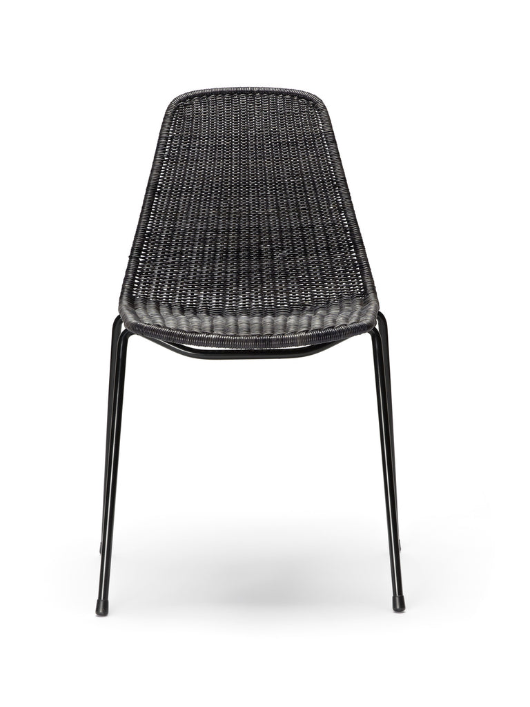 Basket chair (dark grey rattan slimit) front