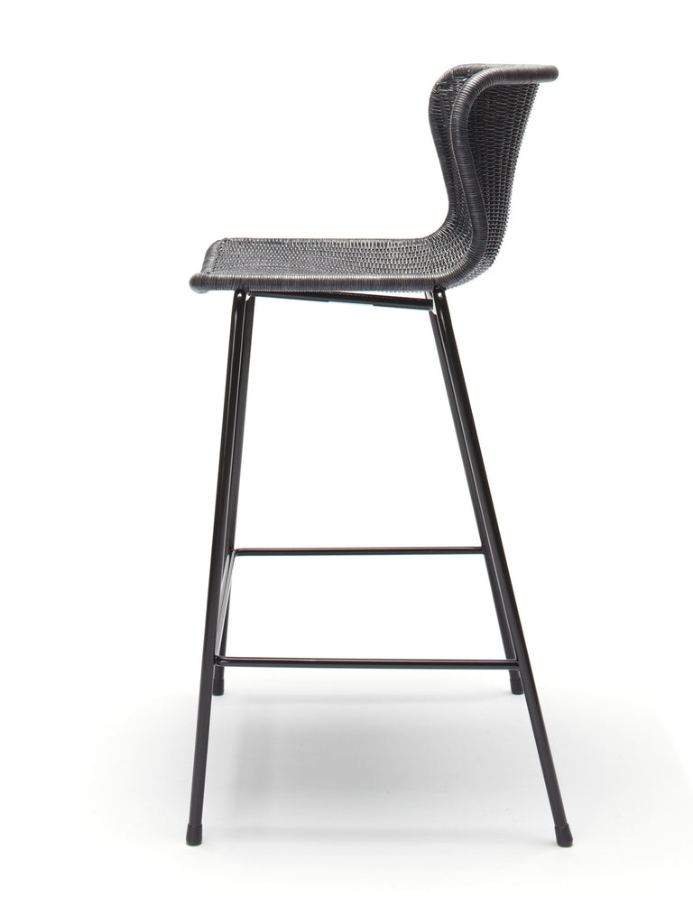 C603 stool indoor (charcoal rattan) side