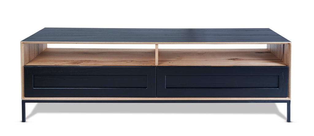 John TV Unit Black with Solid Drawers from Feliz Home