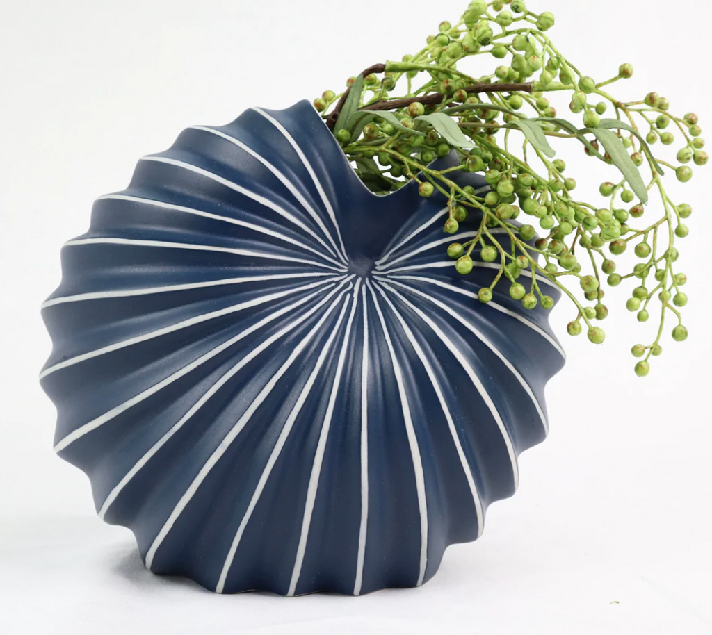 Spiral Vase Indigo Blue