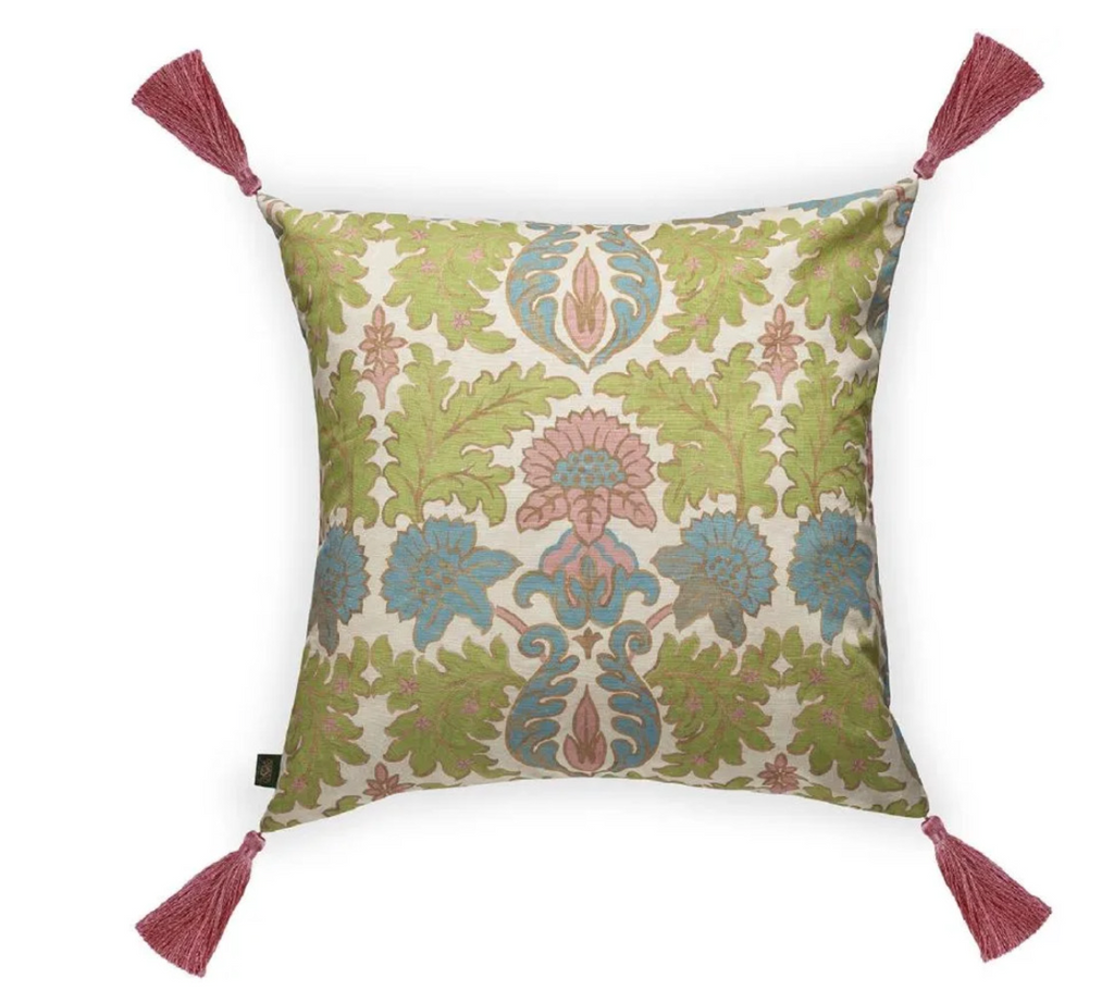 EMANIA Cotton Linen Tassel Large Cushion - Tourmaline