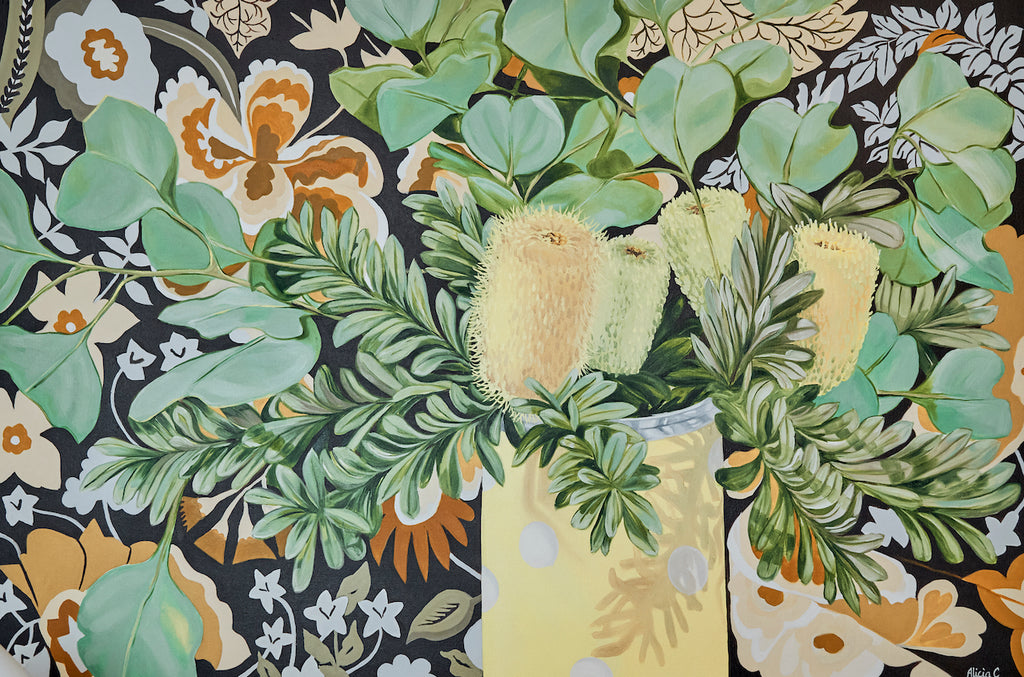 Banksia Dollar Gum and the Vintage Sanderson Art by Alicia Cornwell - Feliz