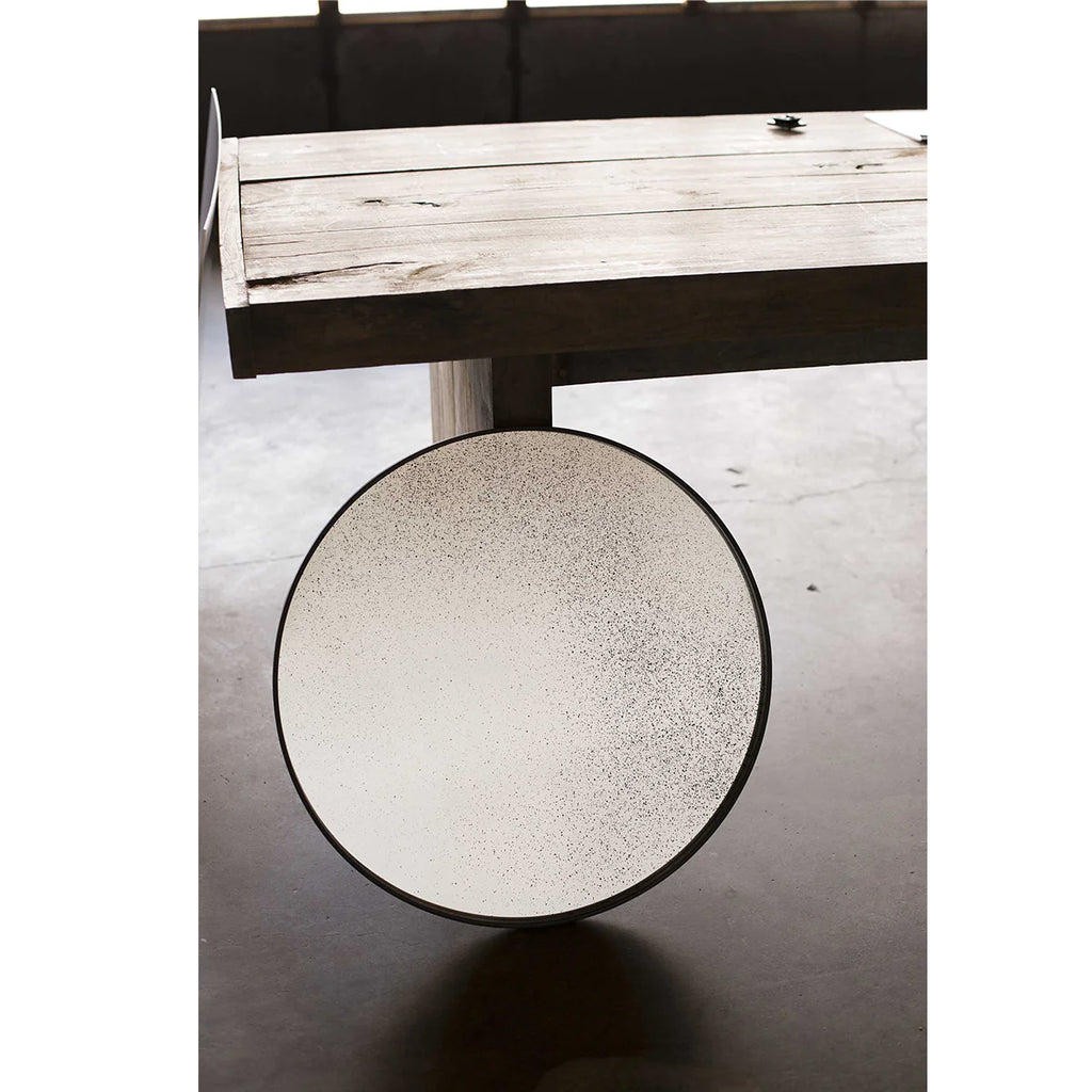 Aged clear wall mirror- Round