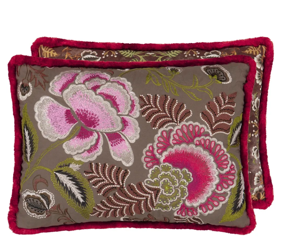 Rose De Damas Embroidered Cushion