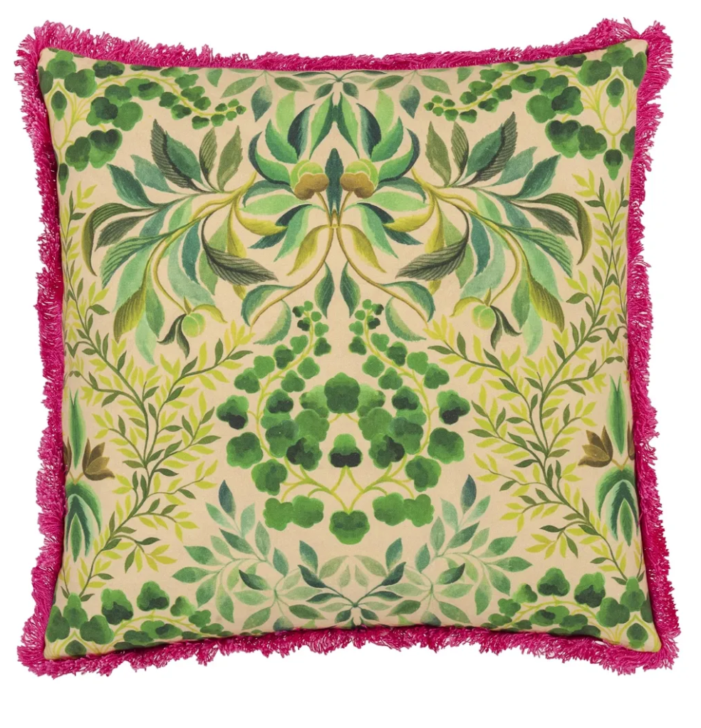 Ikebana Damask Embroidered Cushion