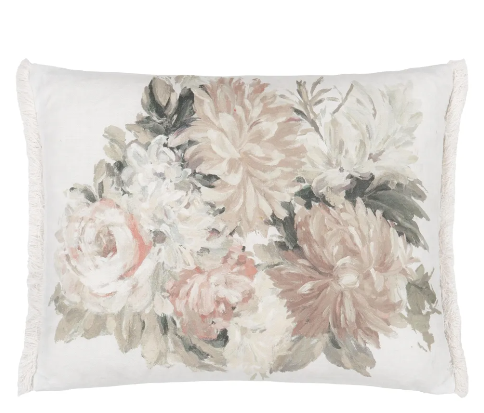 Fleurs D Artistes Sepia Cushion