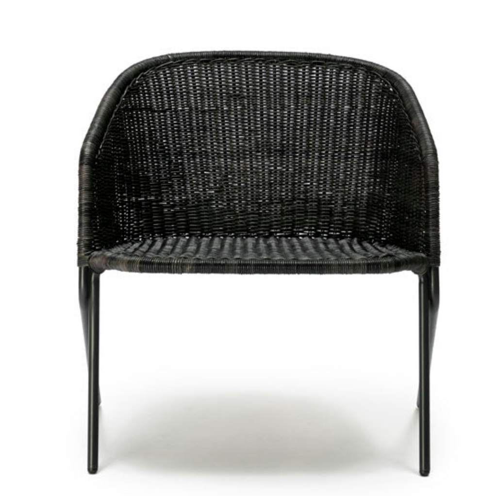 Kaki armchair (graphite rattan slimit)