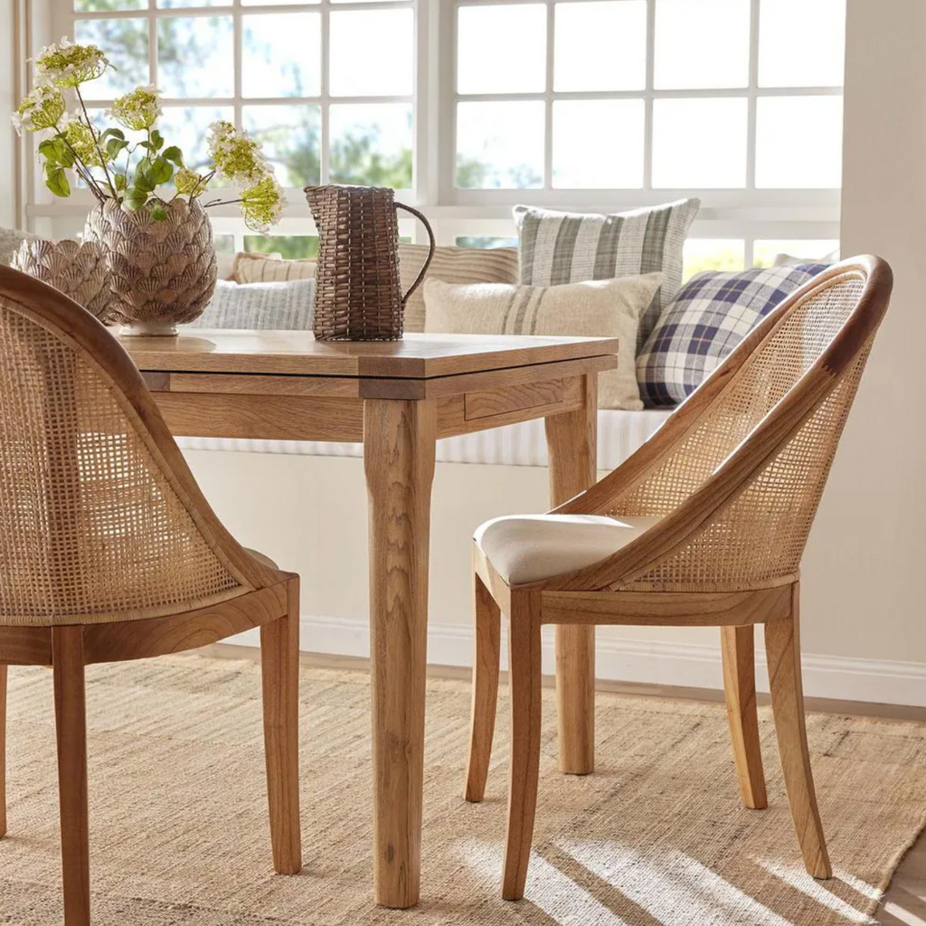 Rattan Dining Chair Natural Whitewash