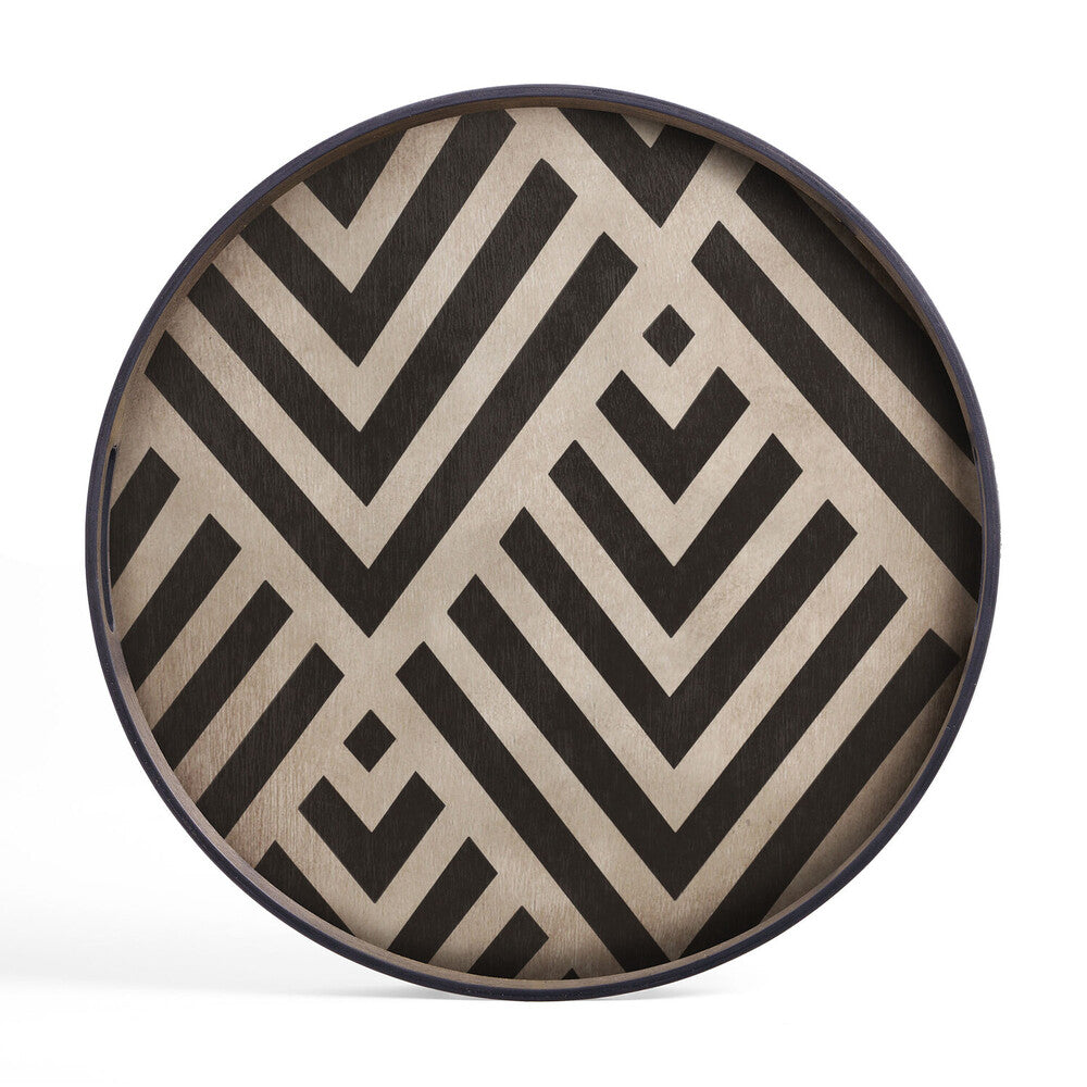 Graphite Chevron wooden tray by Dawn Sweitzer