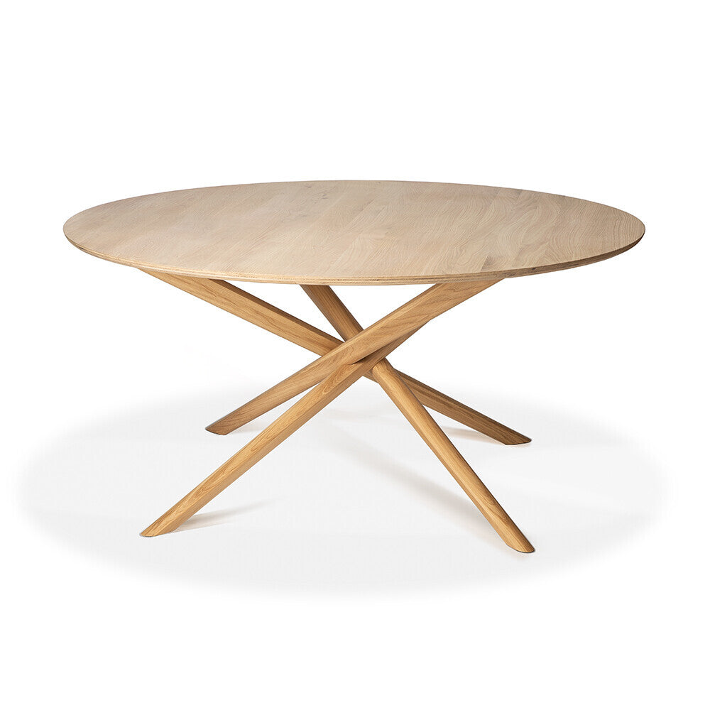 Oak Mikado round dining table by Alain van Havre