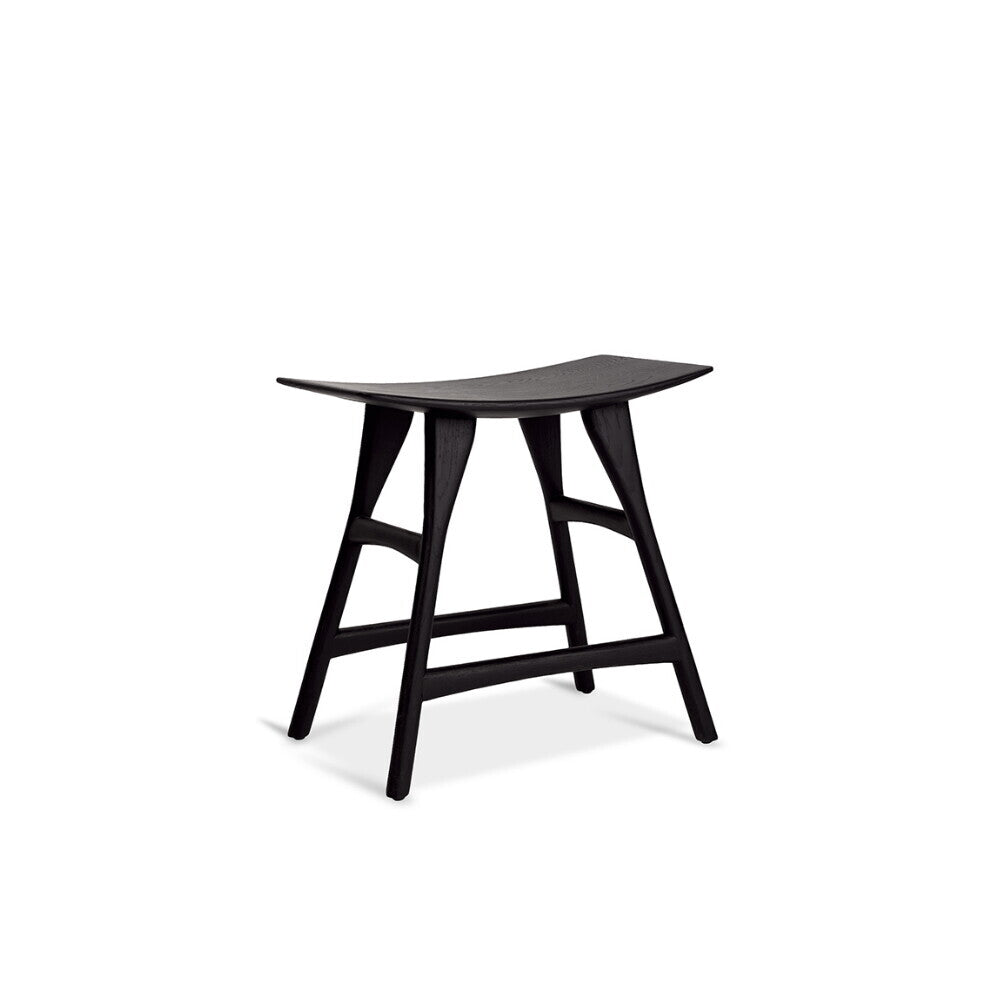 Oak Osso black stool by Ethnicraft
