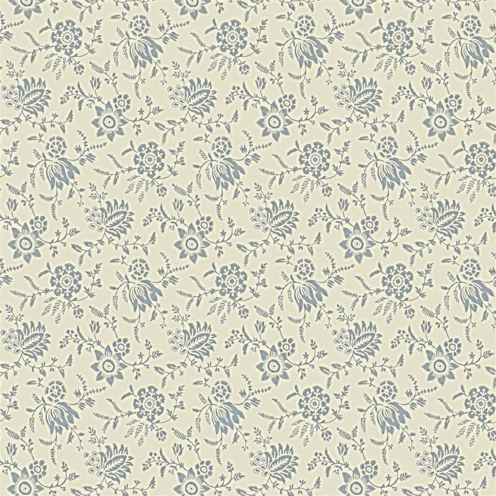 Scrimshaw Floral Slate Wallpaper