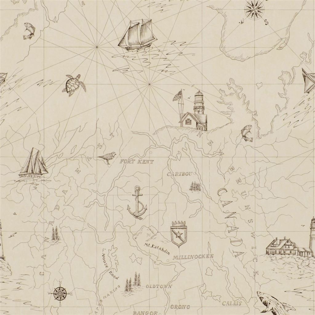 Searsport Map Bone Wallpaper