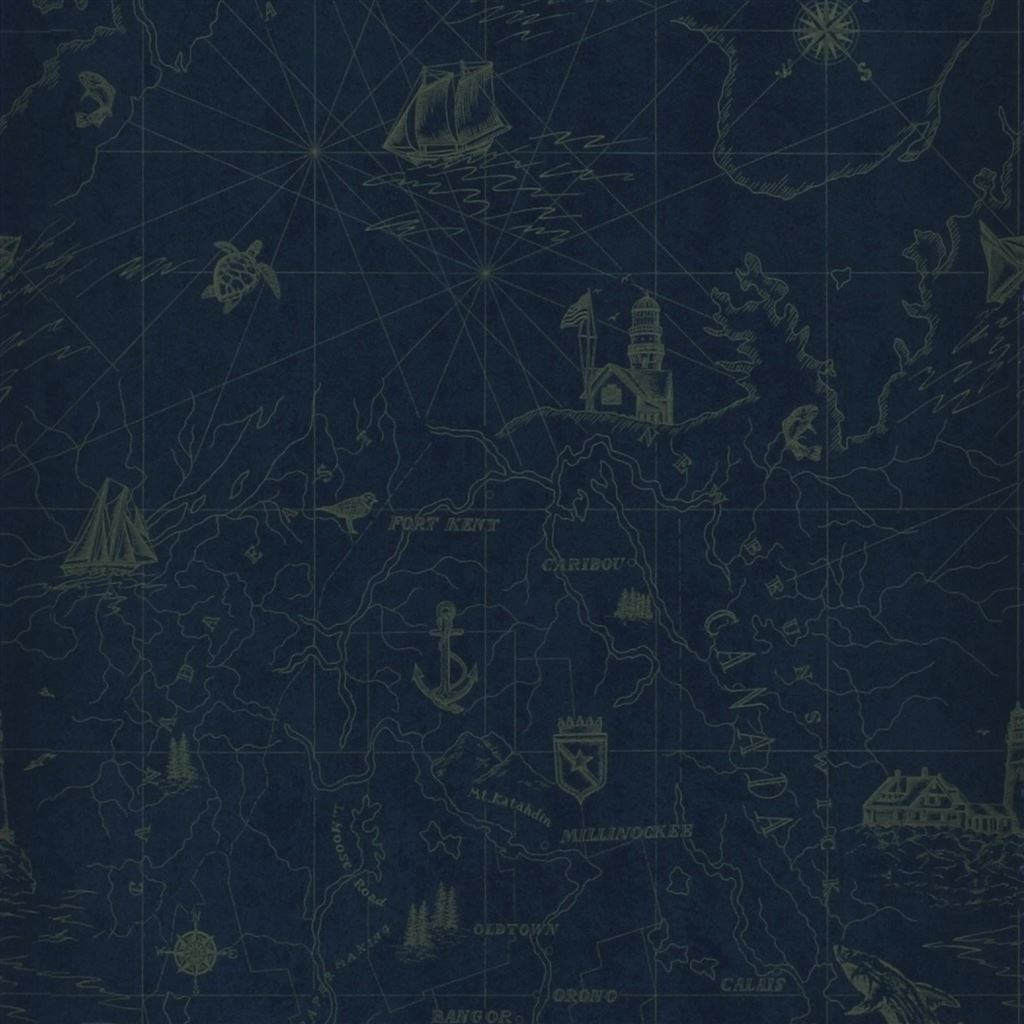 Searsport Map Royal Wallpaper