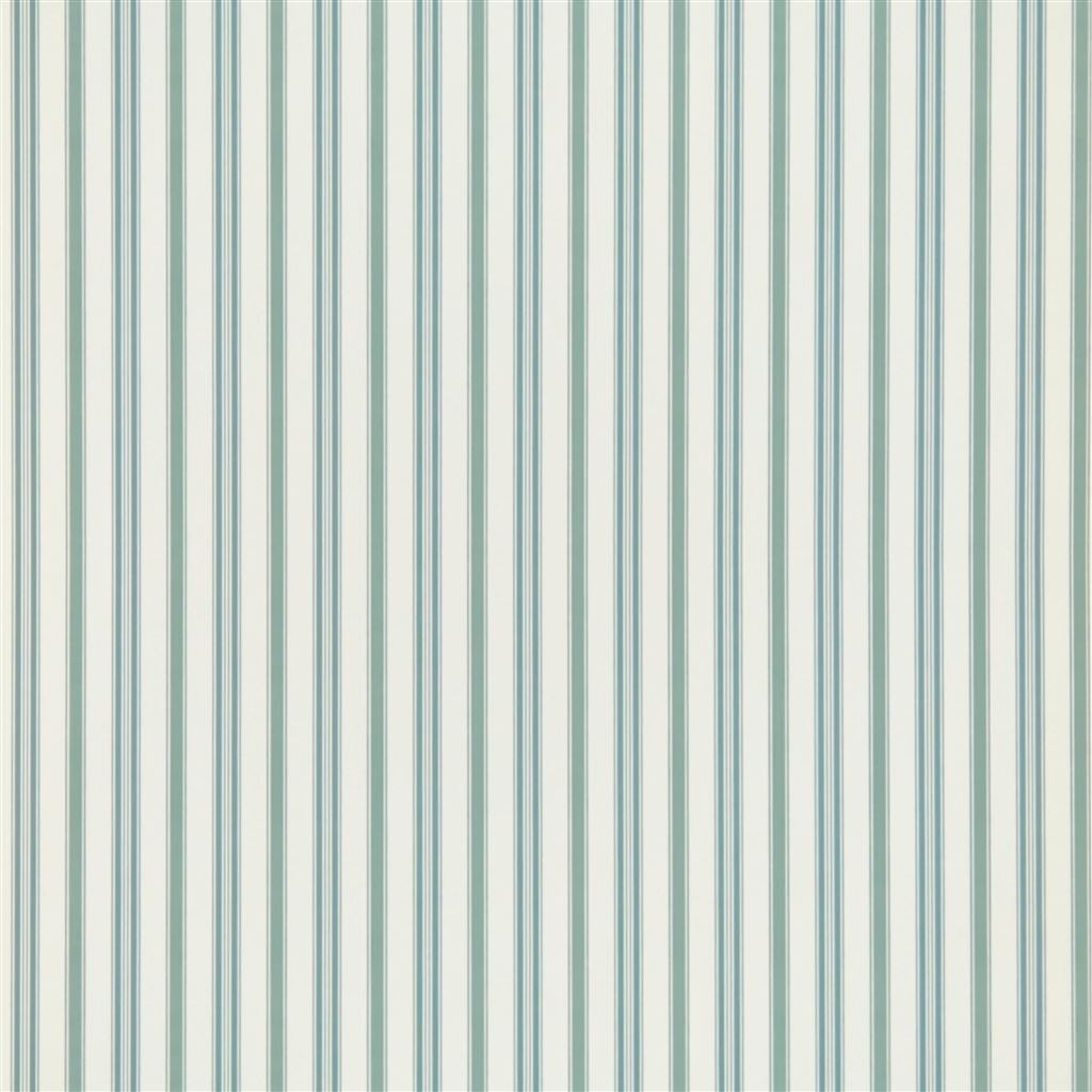 Basil Stripe Teal Blue Wallpaper