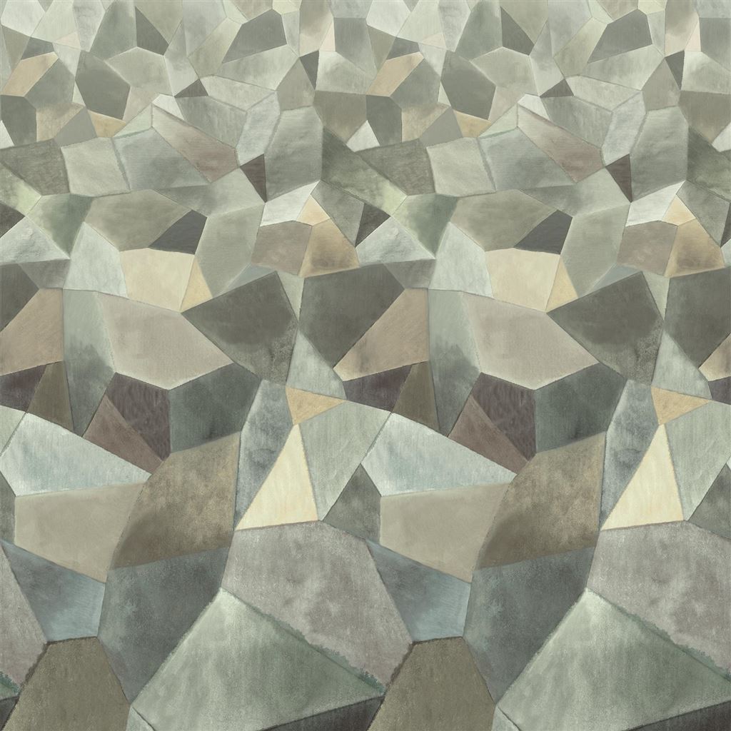 Geo Moderne Pewter Wallpaper