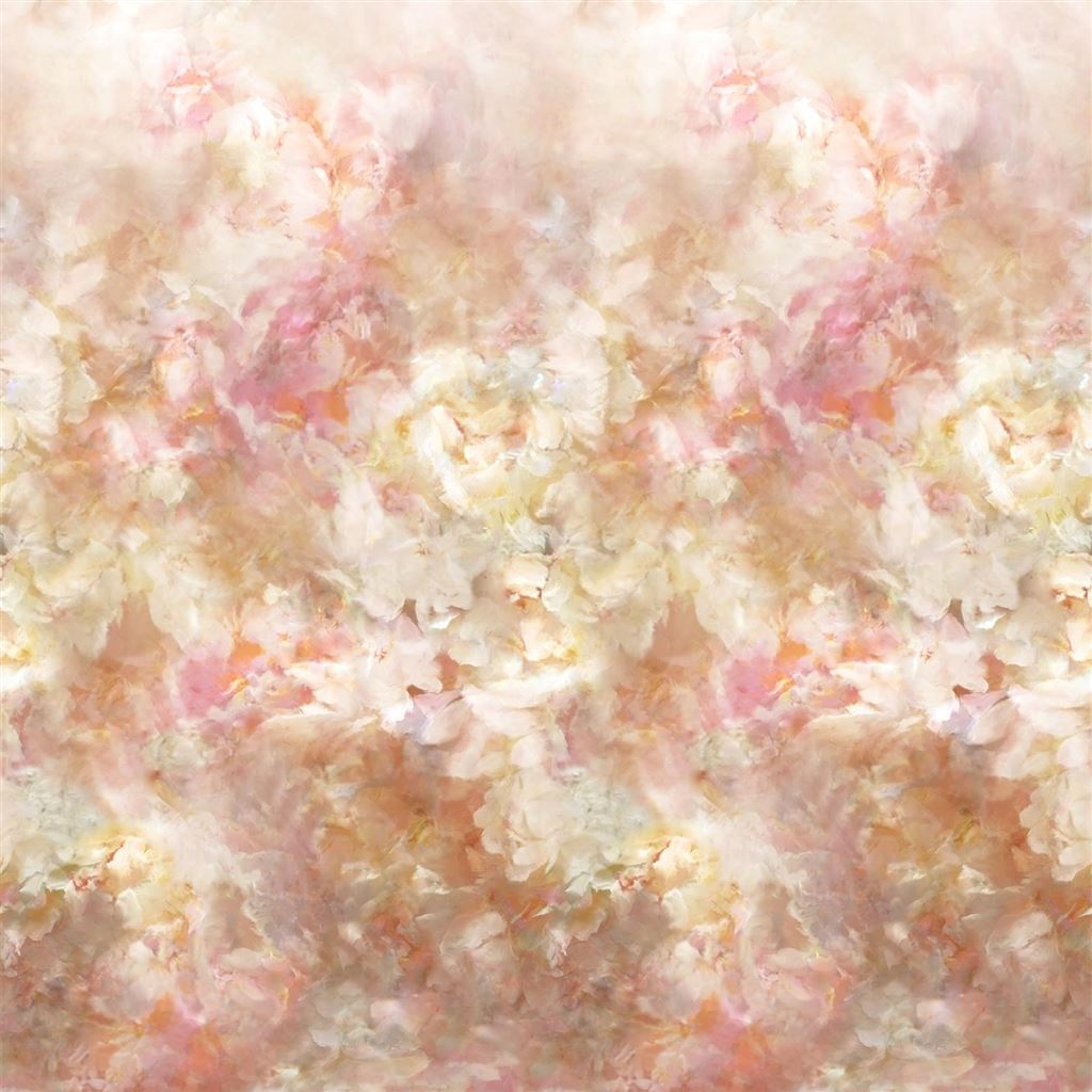 Fleur De Nuit Pale Coral Wallpaper