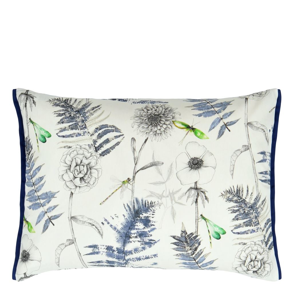 Outdoor Acanthus Indigo Cushion