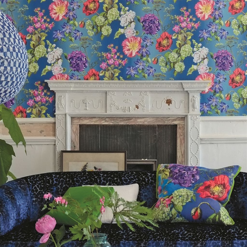 Designers Guild Alexandria - Lapis Wallpaper Wallpaper