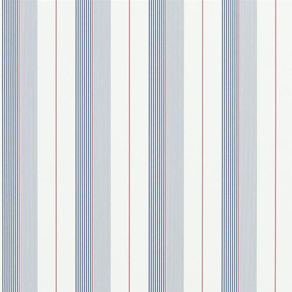 Aiden Stripe - Navy / Red / White Wallpaper