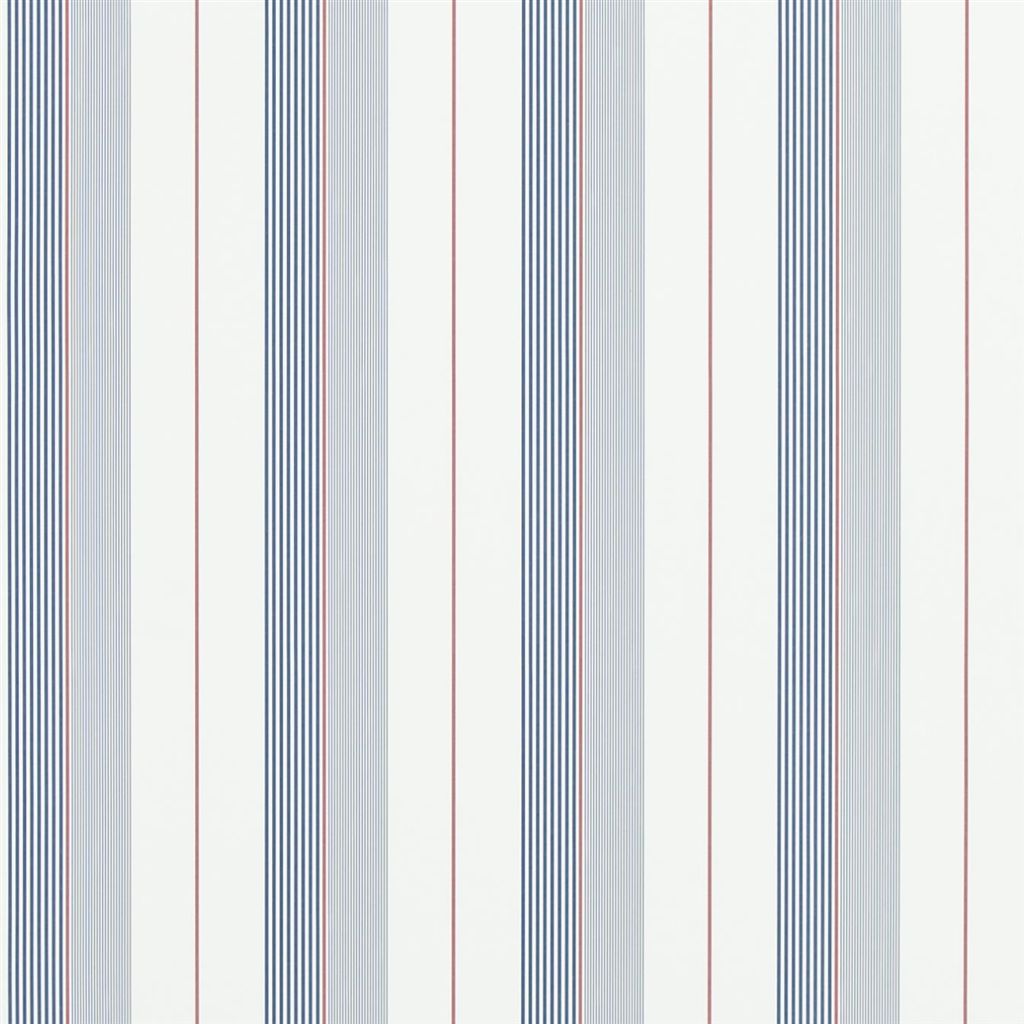 Aiden Stripe - Navy / Red / White Wallpaper