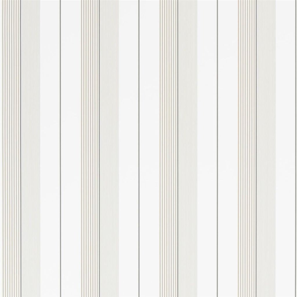 Aiden Stripe - Natural / White Wallpaper
