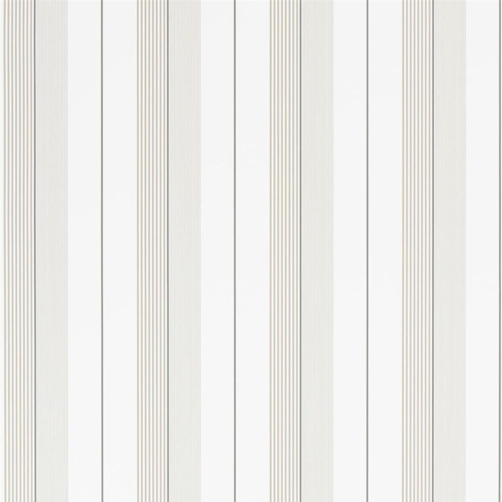 Aiden Stripe - Natural / White Wallpaper