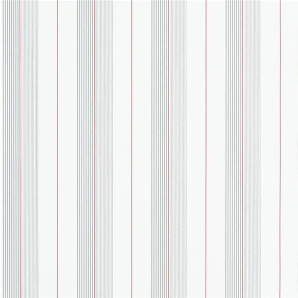 Aiden Stripe - Granite / Red Wallpaper
