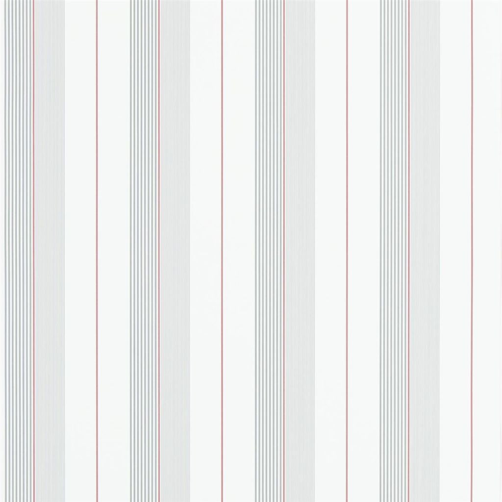 Aiden Stripe - Granite / Red Wallpaper