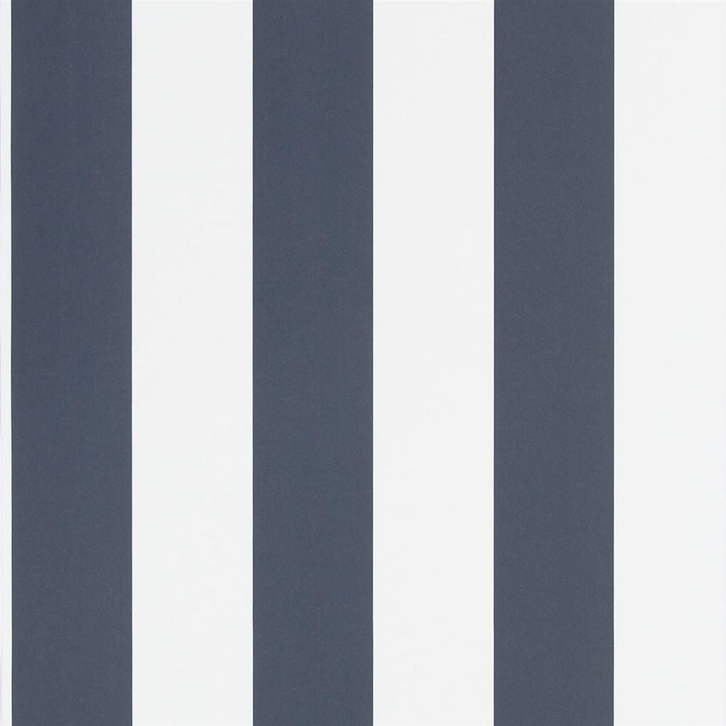 Spalding Stripe - Navy / White Wallpaper