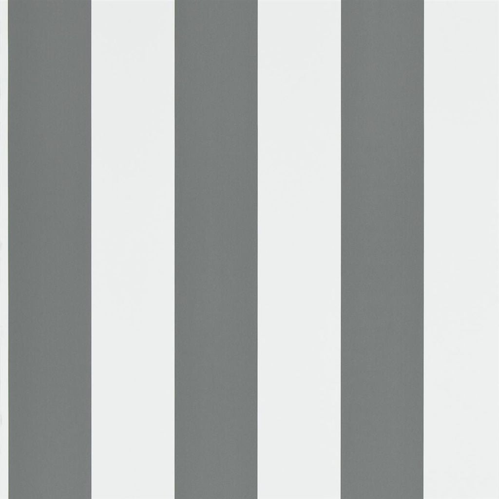 Spalding Stripe - Grey White Wallpaper