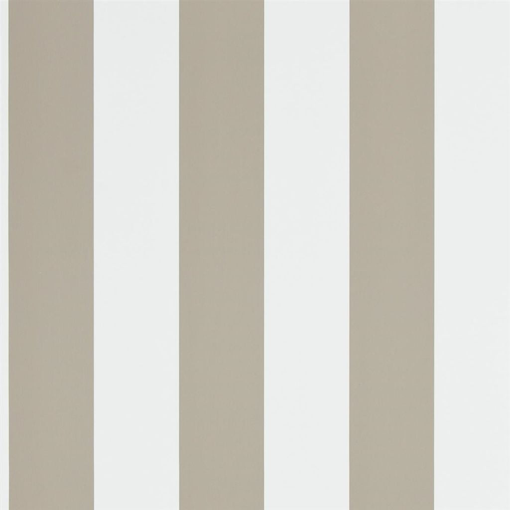 Spalding Stripe - Sand / White Wallpaper