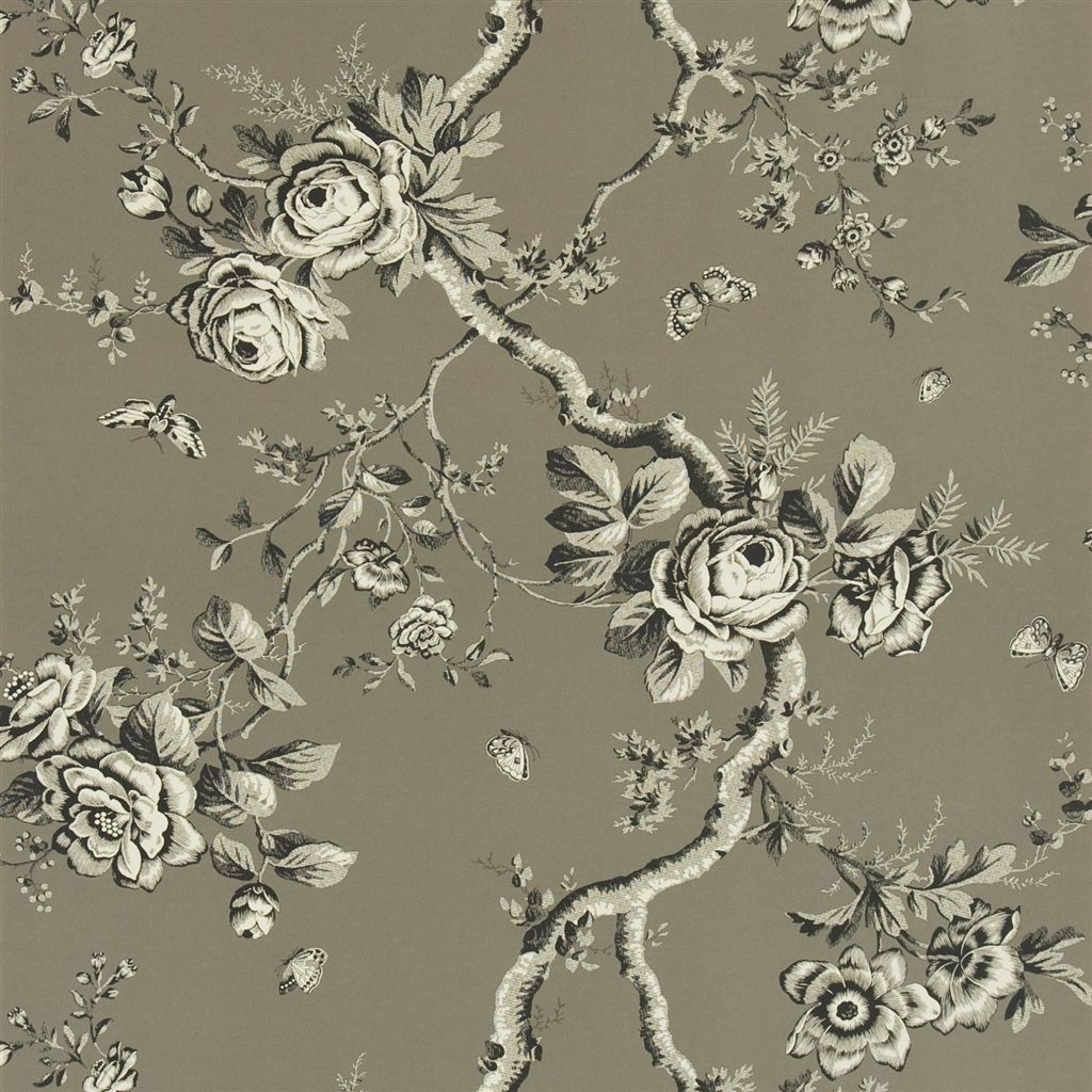 Ashfield Floral - Gun Metal Wallpaper