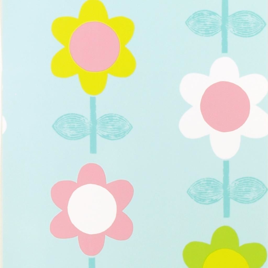 Floral Street - Aqua Wallpaper