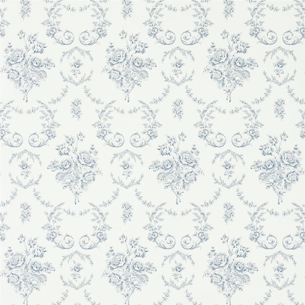 Saratoga Toile - Iris Wallpaper