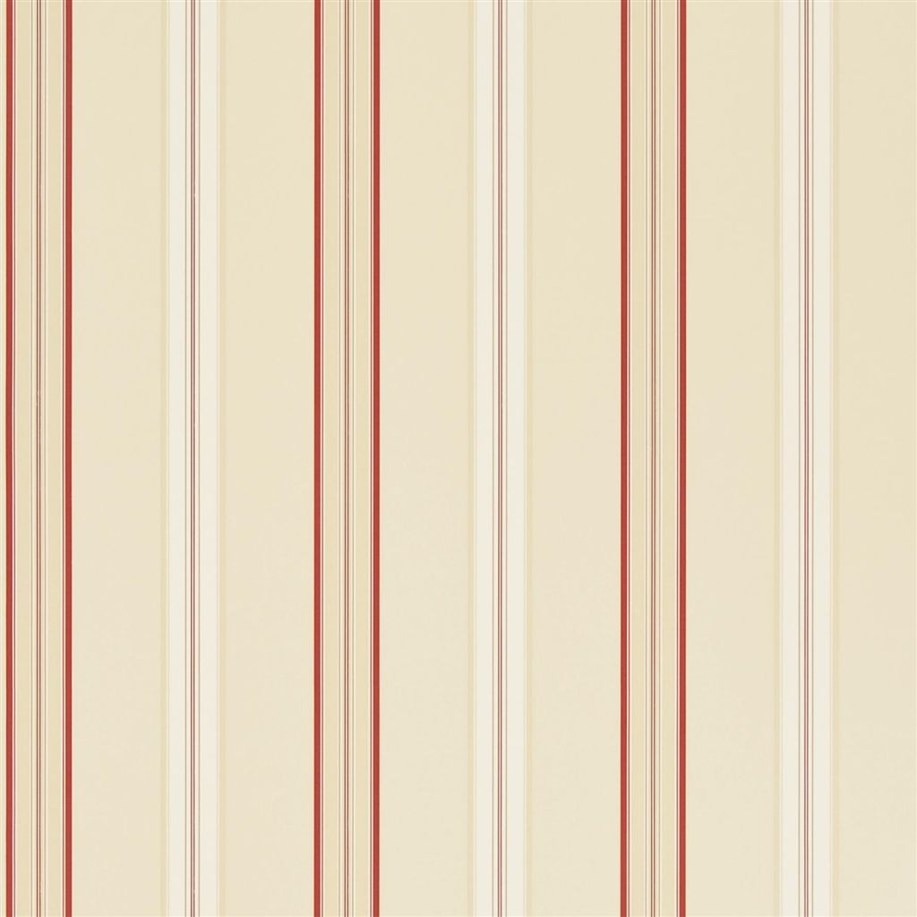 Dunston Stripe - Vermilion Wallpaper